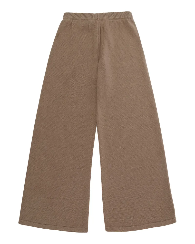 Monnalisa Girls' Pants Beige Cotton-Wool Trousers Beige
