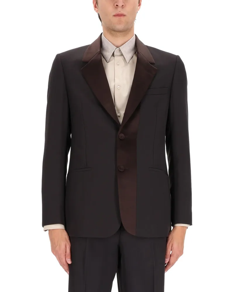 Fendi Tailored Wool Blend Blazer — Brown Brown