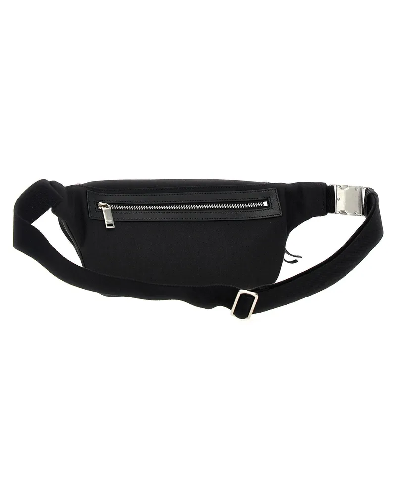 Saint Laurent Canvas and Leather Belt Bag — Black Black