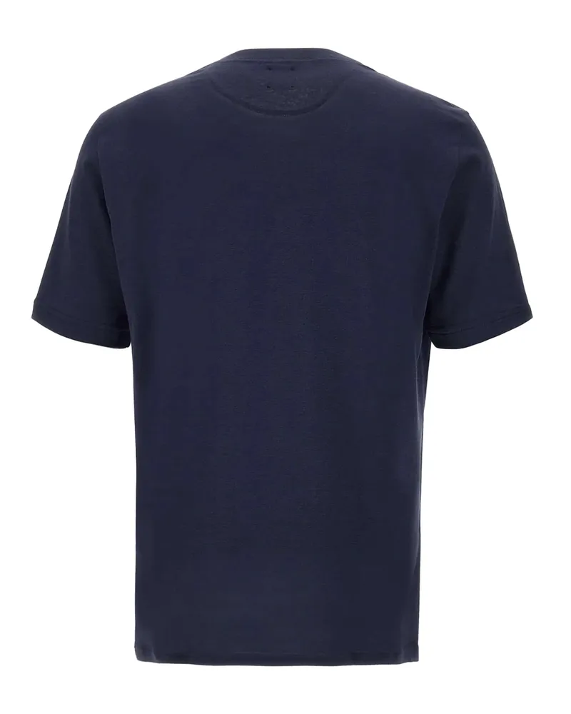 Eleventy Men's Crew-Neck T-Shirt Blue-Light Grey Cotton T-Shirts Blue/light And Polos 