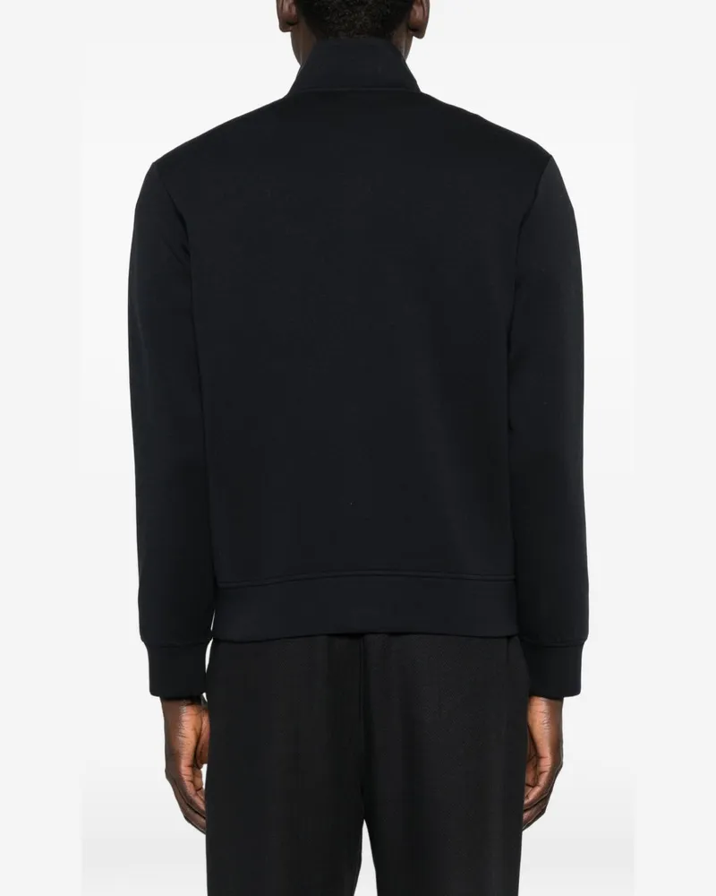 Emporio Armani Logo Zip-Up Sweatshirt — Black Black