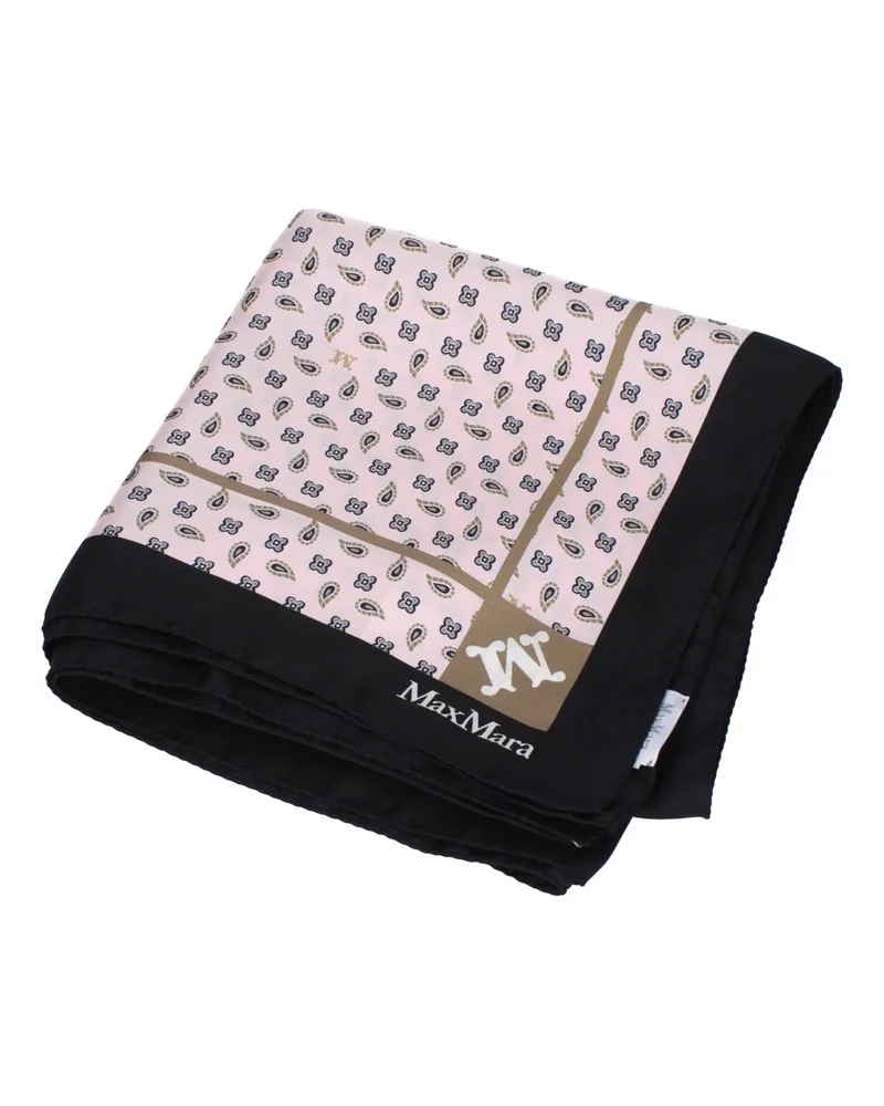 Max Mara Striped Silk Foulard Scarf — Pink Pink