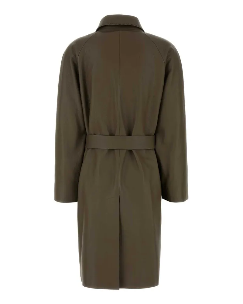 Fendi Wood Giacche Pelle Jacket Brown