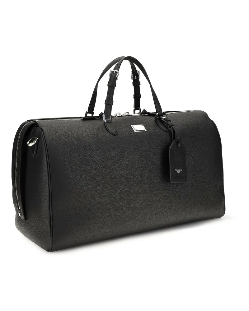 Dolce & Gabbana Men's Travel Bag Vittoria Black Calfskin Calf Leather Laptop & Briefcases Black