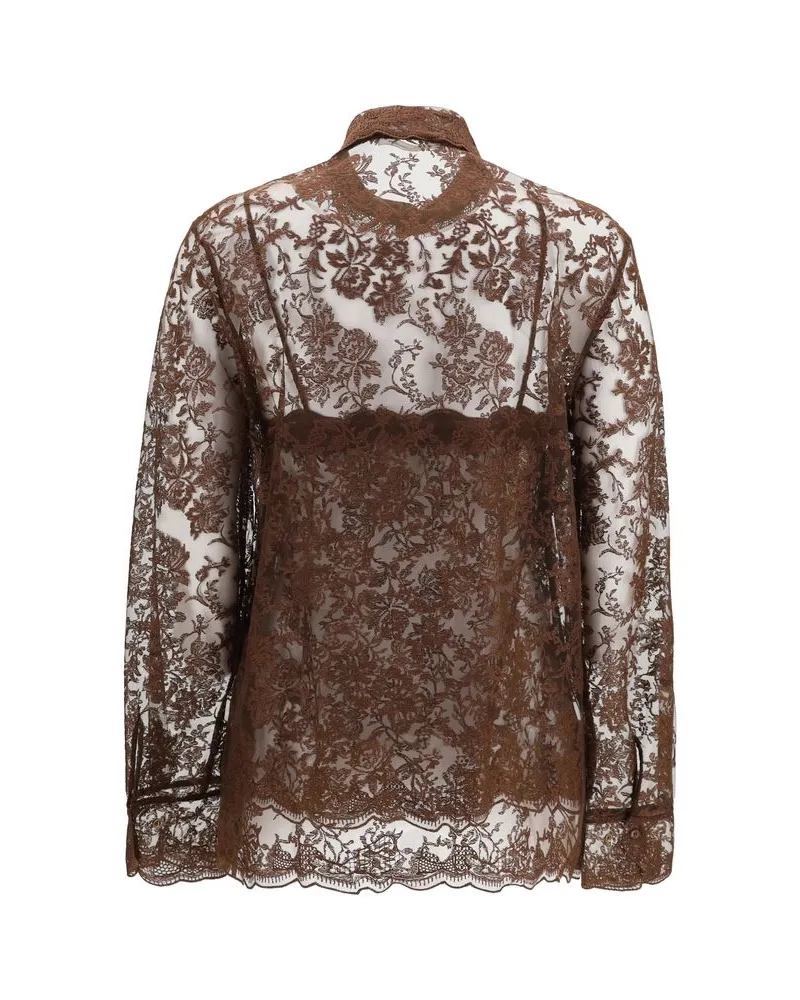 Ermanno Scervino Women's Brown Polyester Pattern Shirt Brown