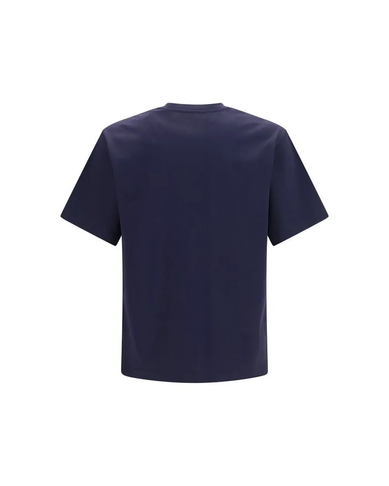 Ferragamo Logo-Embroidered Cotton T-Shirt — Navy Navy