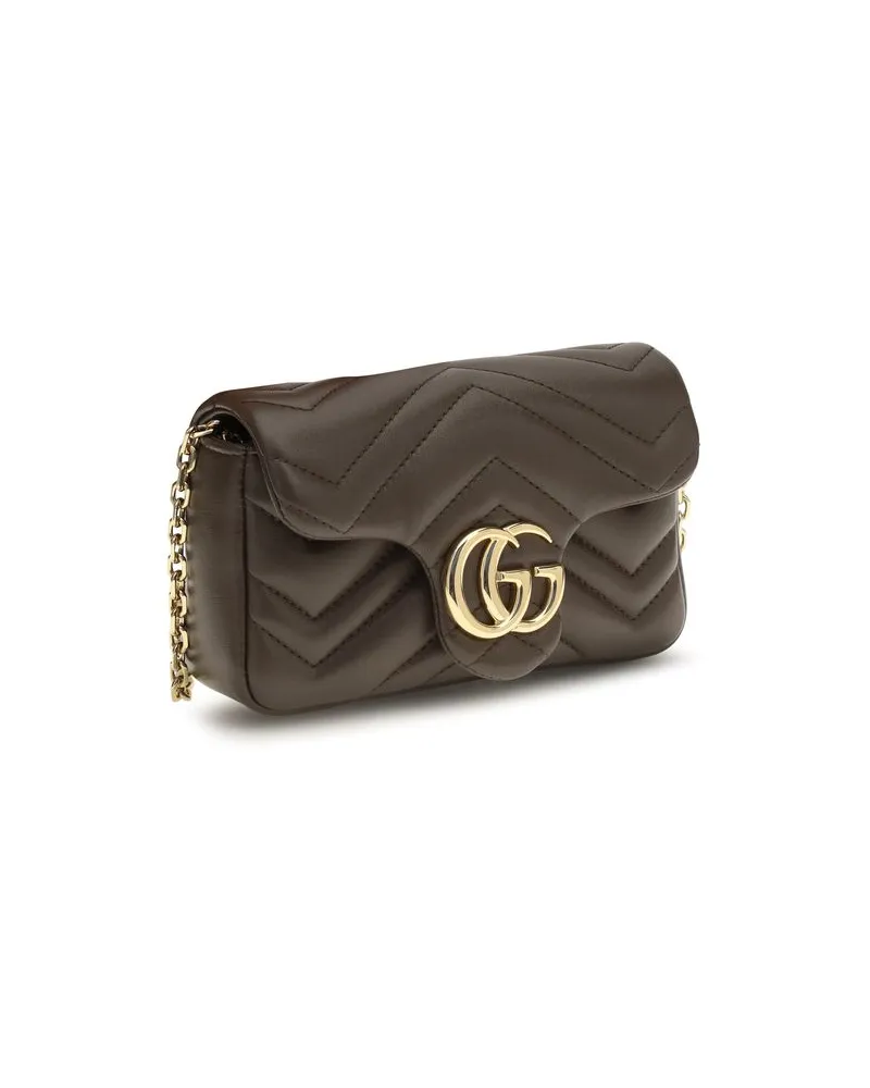 Gucci Women's Brown Calf Leather Bos Taurus Handbag Bag Brown