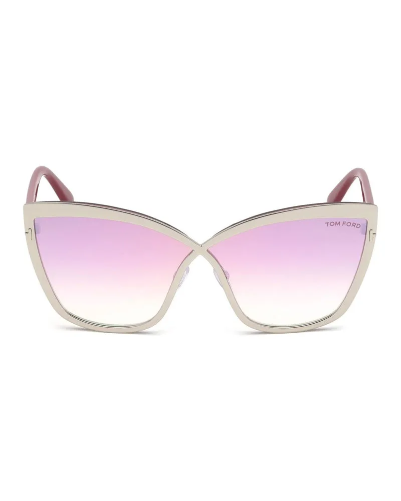 Tom Ford FT071516Z Butterfly Full Rim Sunglasses — Silver Silver