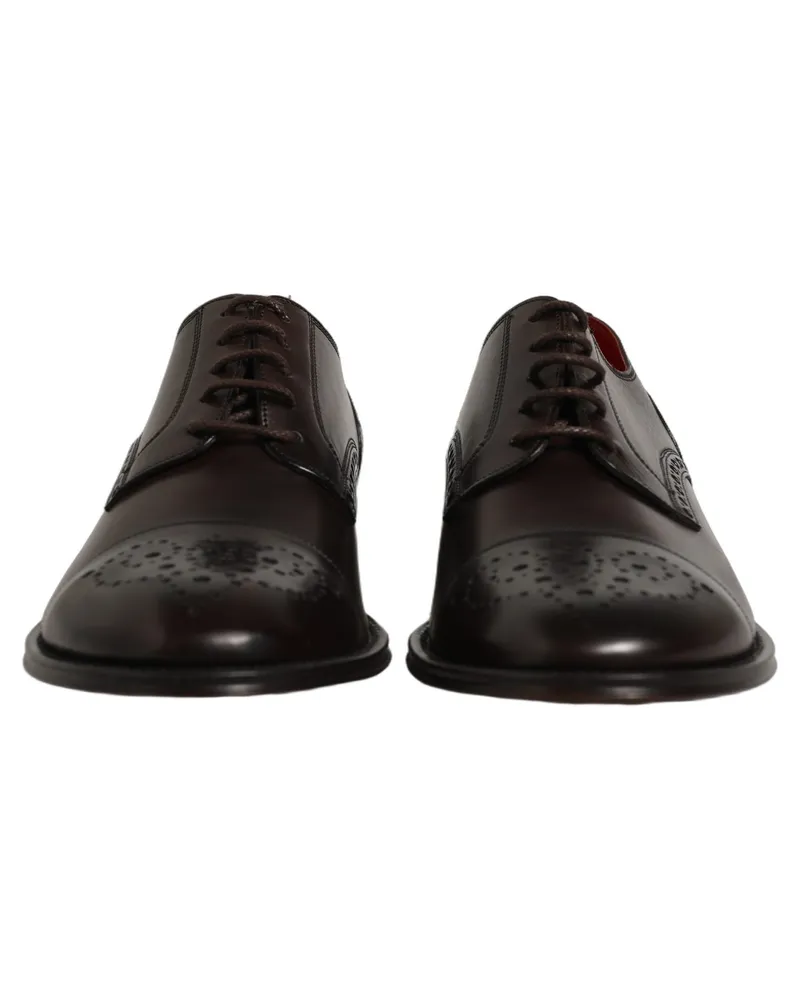 Dolce & Gabbana Perforated Calfskin Leather Derby — Red Red
