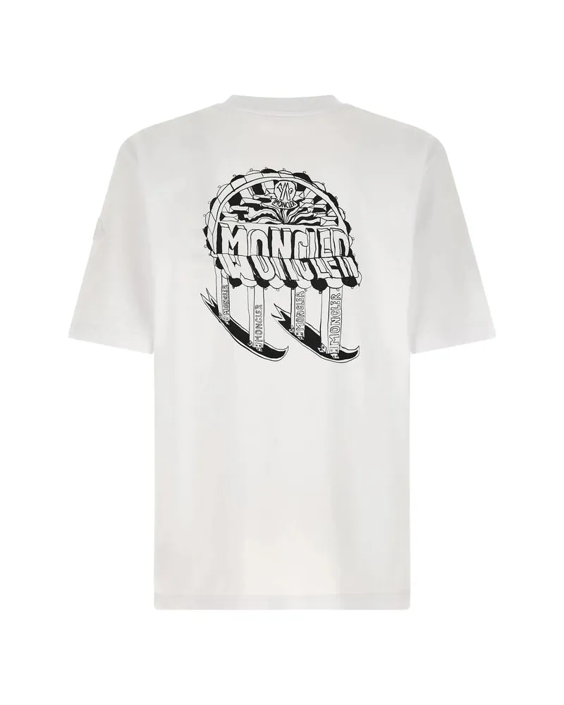 Moncler Logo-Embroidered T-Shirt — White White