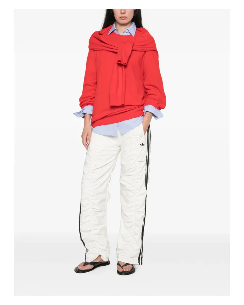 adidas Recycled Polyester with Ruched Detail Track Pants — White White