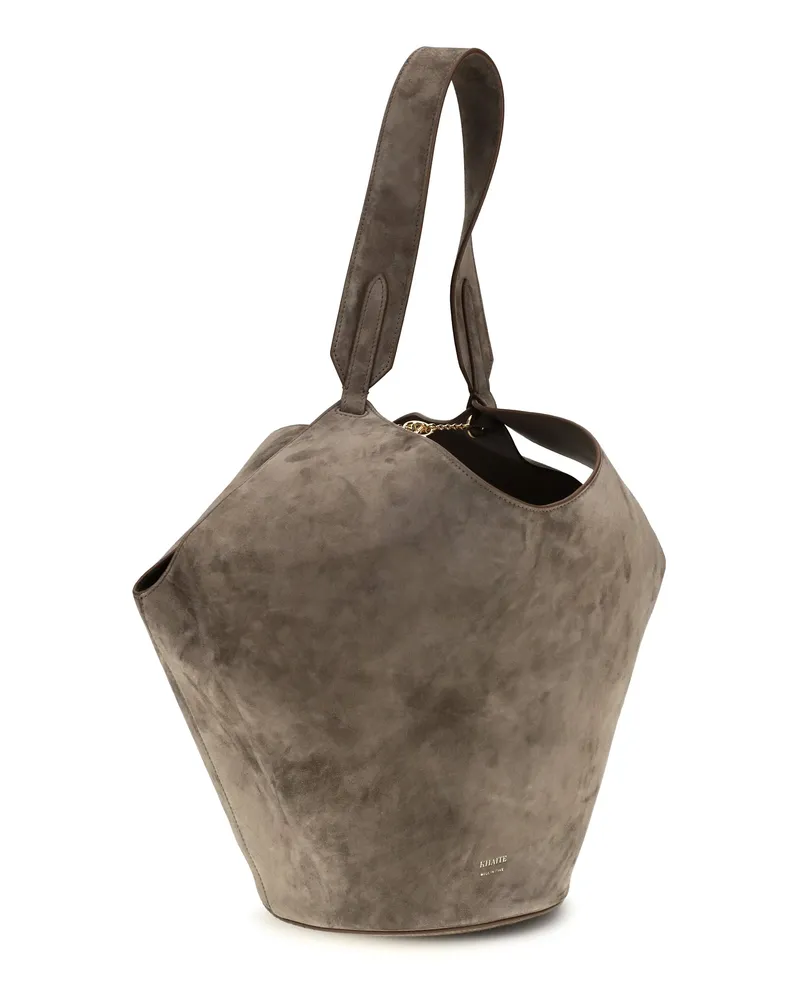 KHAITE Women's Lotus Small Shulder Bag Cedar Calf Leather Bos Taurus Shoulder Gray