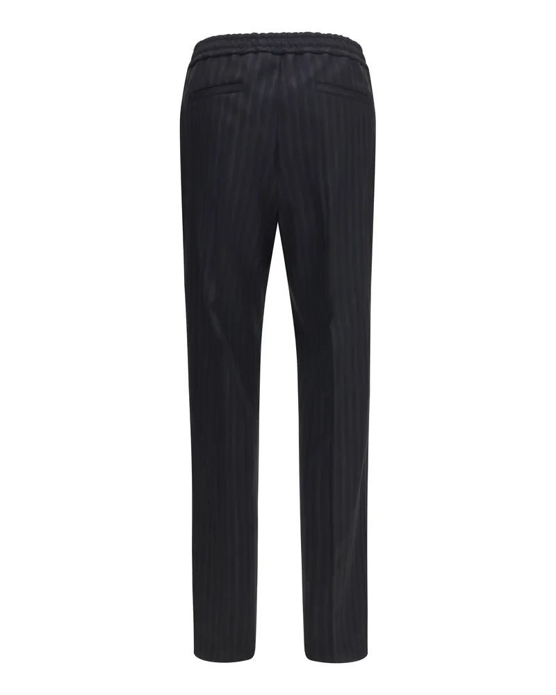 Versace Greek Monogram Merino Wool Trousers — Black Black
