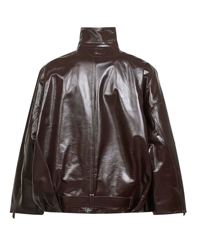 Salvatore Santoro Women's Brown Sheen Nappa Leather Jacket Ovine (top Grain) Bomber Brown