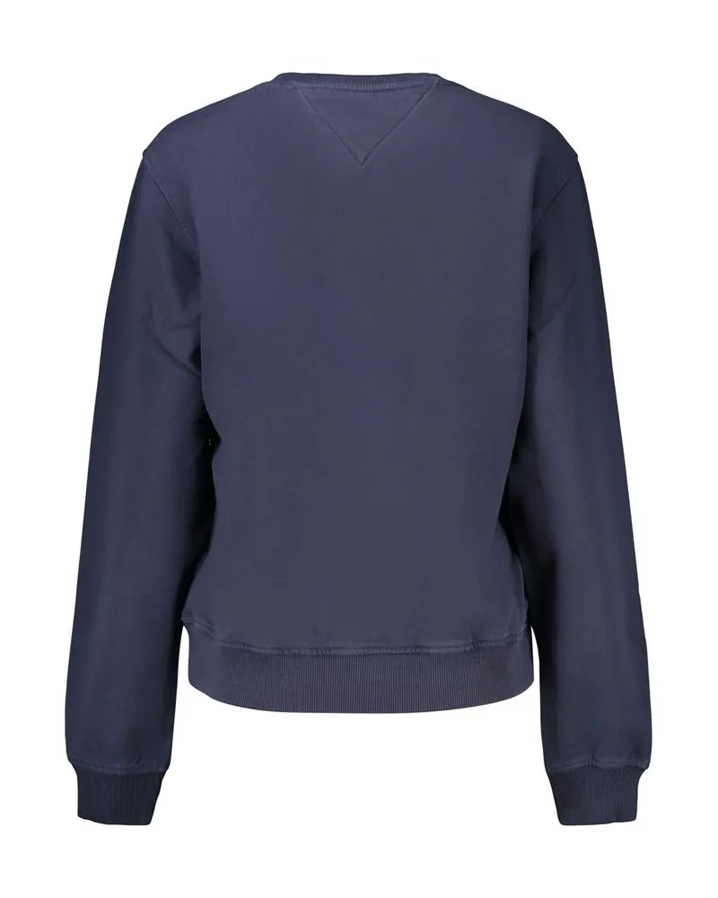 Tommy Hilfiger Logo-Print Cotton Sweatshirt — Blue Blue