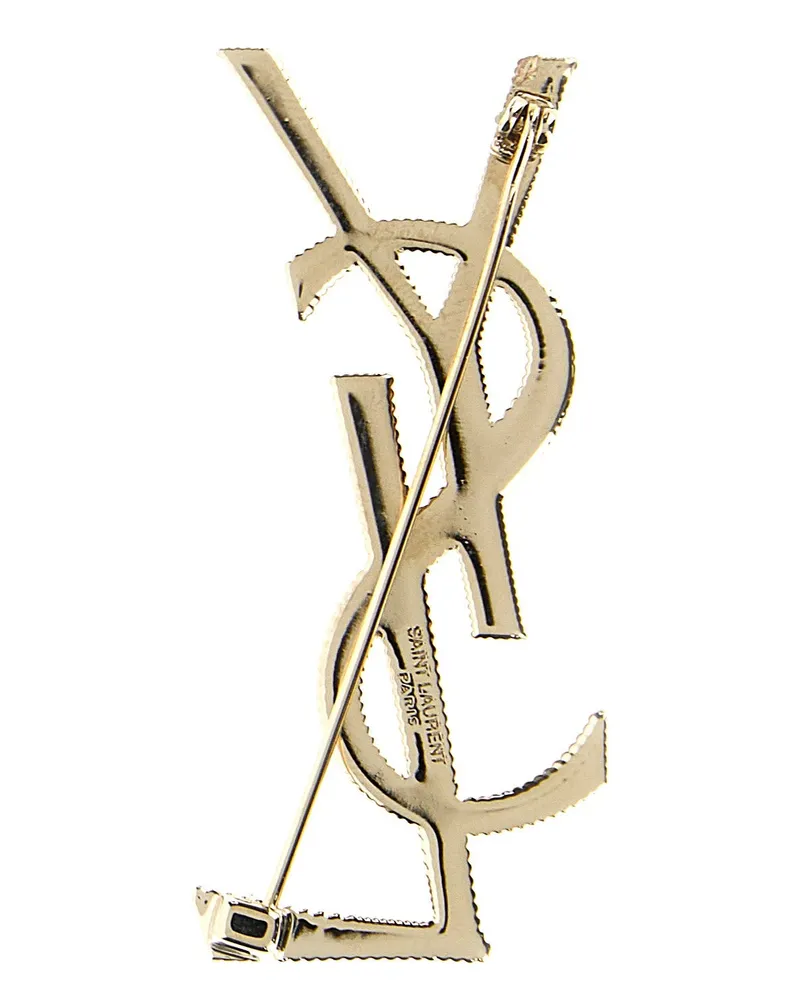 Saint Laurent Cassandre Brooch — Gold Gold