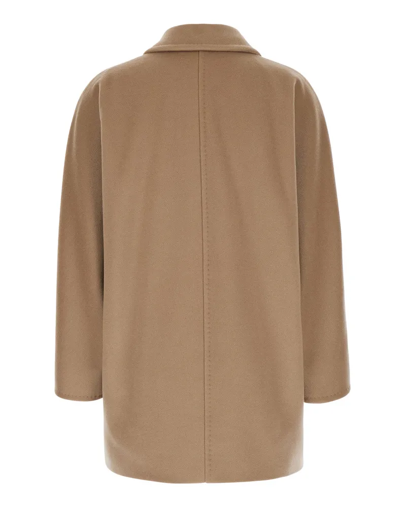 Max Mara Women's Coat Rebus Double-Breasted Beige Wool Beige