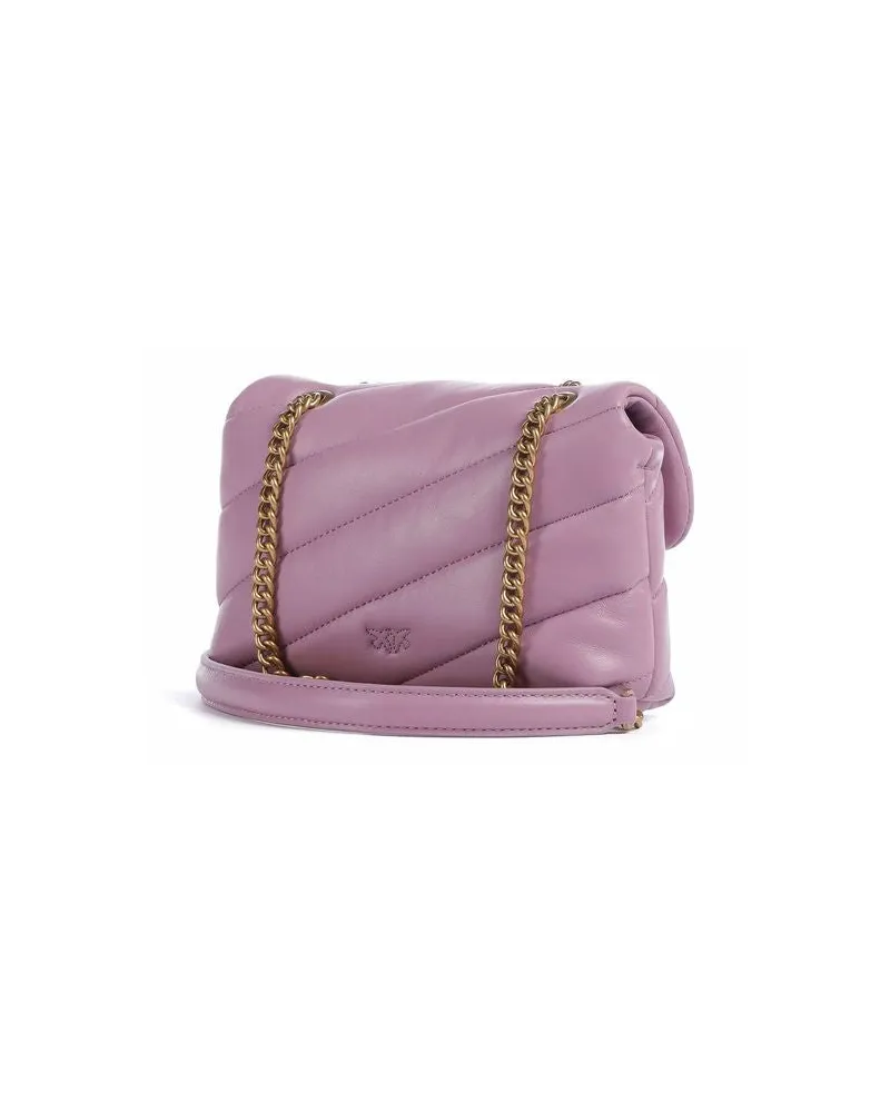 Pinko Love Puff Baby Leather Shoulder Bag — Pink Pink