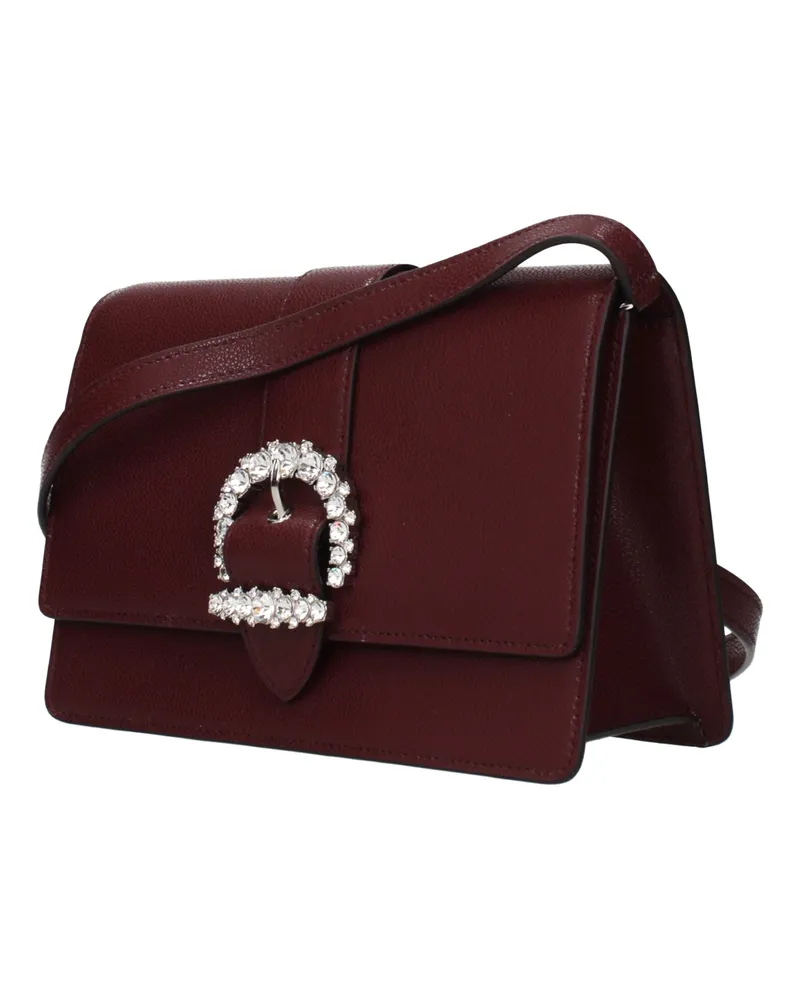 Jimmy Choo Women's Red Leather Crossbody Bag Burgundy