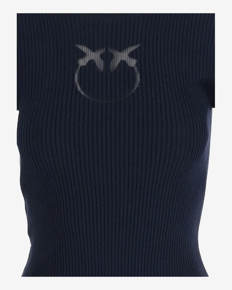 Pinko Ribbed Wool Blend Sweater — Navy Navy
