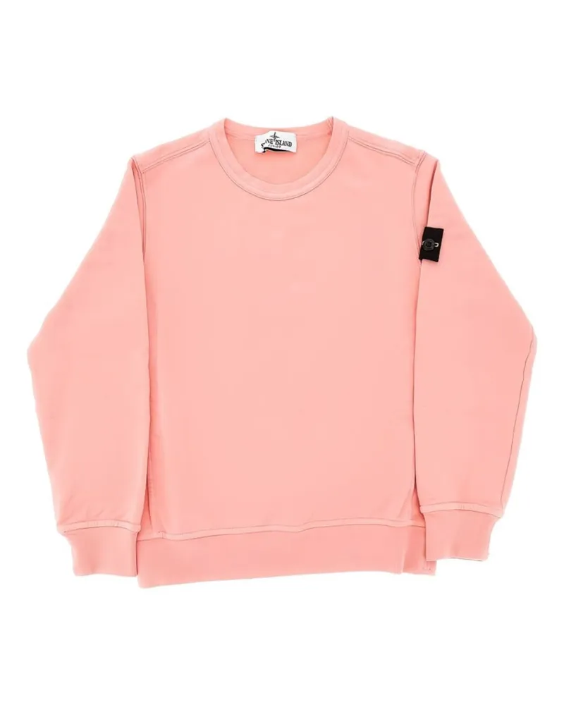 Stone Island Logo-Embroidered Cotton Sweatshirt — Pink Pink