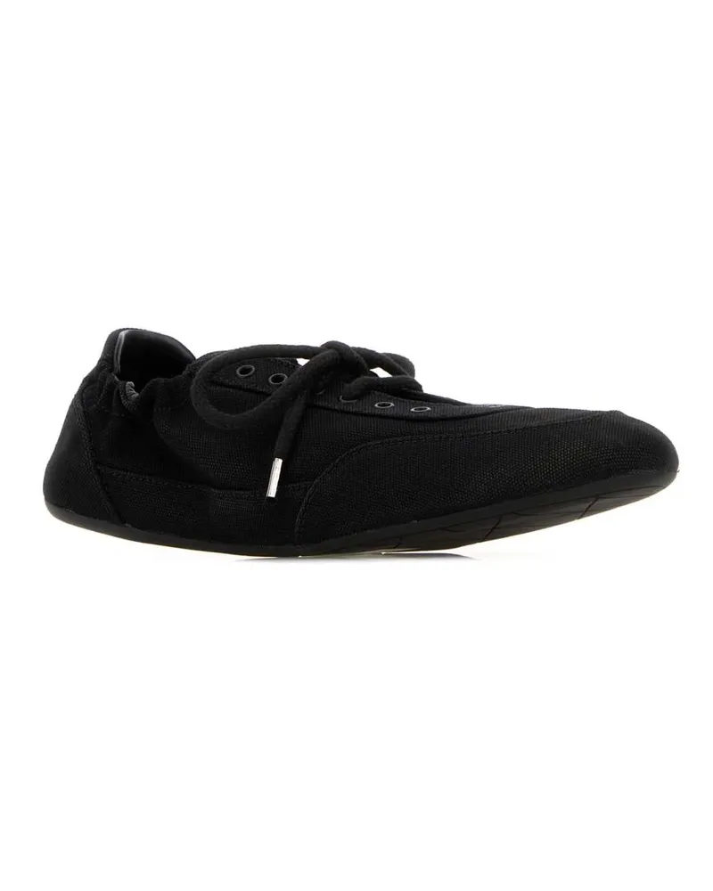 Prada Women's Black Canvas Collapse Sneakers Nero Black