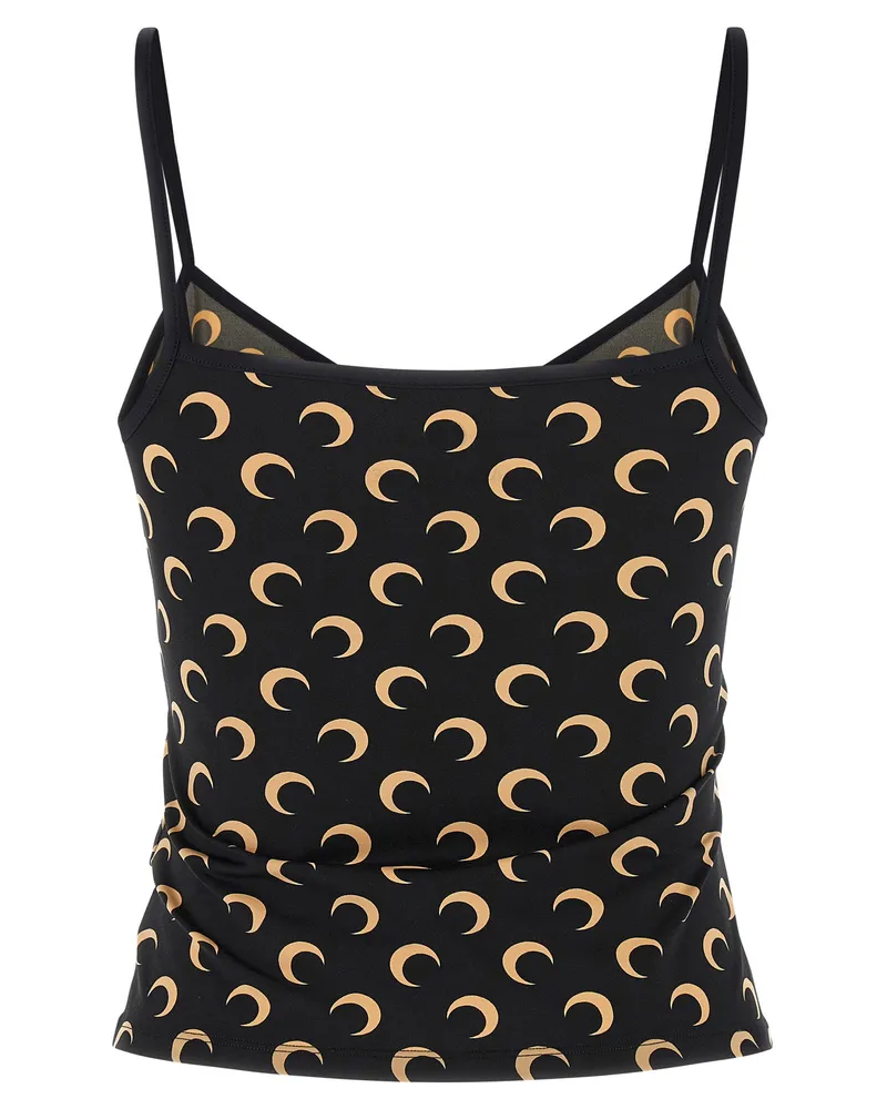 Marine Serre All Over Moon Print Tank Top — Black Black