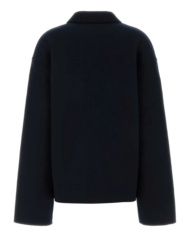 extreme cashmere Women's Navy Blue Wool Blend Maker Coat Exterior: Cashmere Cappotti Navy