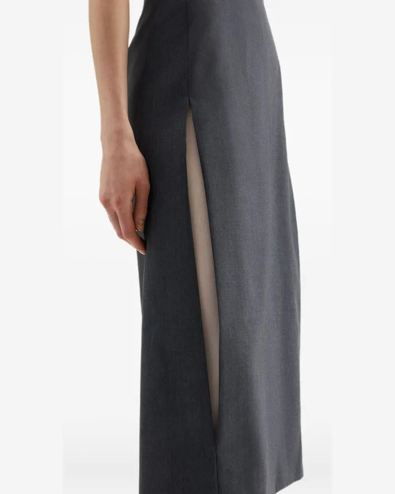 Jil Sander Wool Fil-à-Fil Skirt — Grey Grey