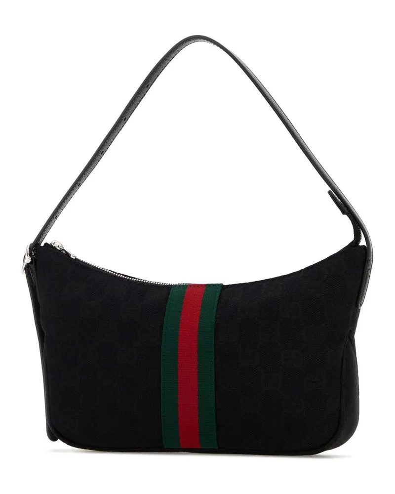 Gucci Men's Gg Fabric Small Lunetta Shoulder Bag Blackblackvrv Borse A Mano Black