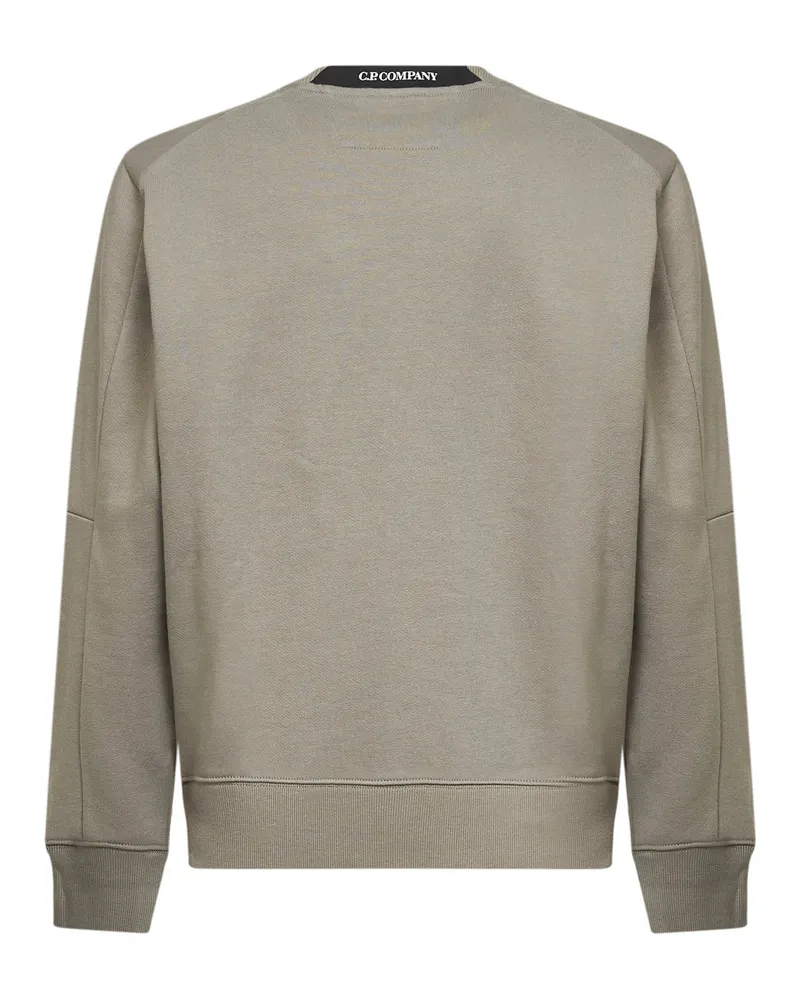 C.P. Company Men's Crewneck Sweatshirt Lens Detail Mud Cotton Sweatshirts Sweater Gray