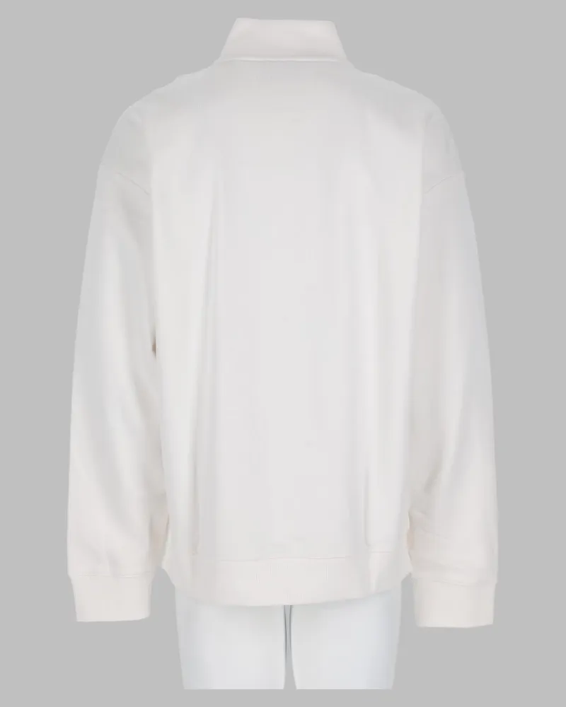 HUGO BOSS Men's Sweatshirt Durty Logo Ivory Cotton Sweatshirts Sweater White
