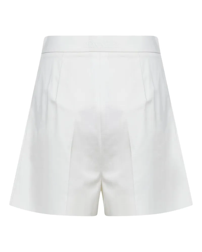 Max Mara Women's Shorts Mxmtabacco White Cotton-Satin White