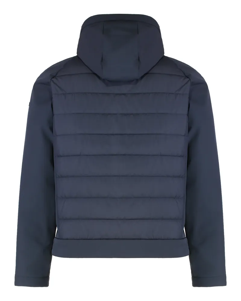 Paul & Shark Hooded Padded Technical Fabric Jacket — Blue Blue
