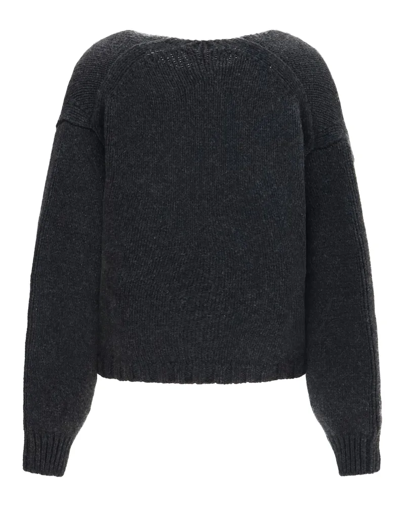 KHAITE Women's Axel V-Neck Cardigan Charcoal Kashmir-Capra Hircus Kashmir/capra Sweater Charcoal