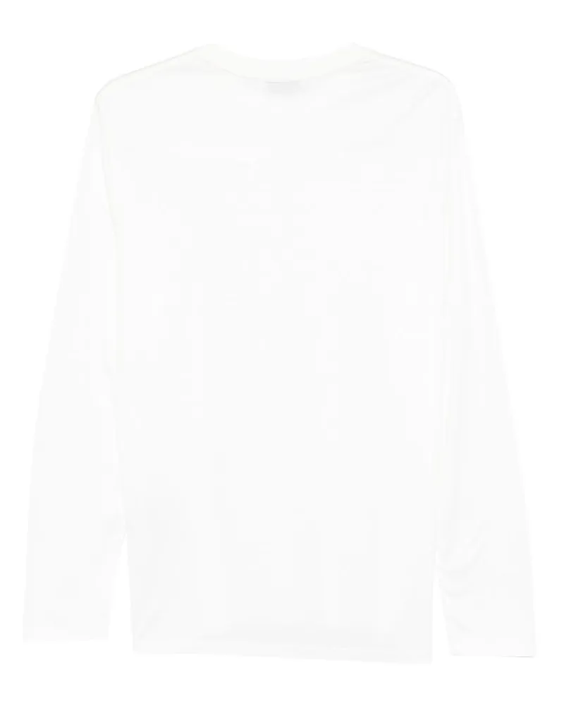 Emporio Armani Logo-Embroidered Cotton Blend T-Shirt — White White