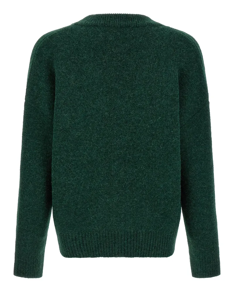 AMI Paris Men Bicolor Alpaca Leather Cardigan Clothing Green