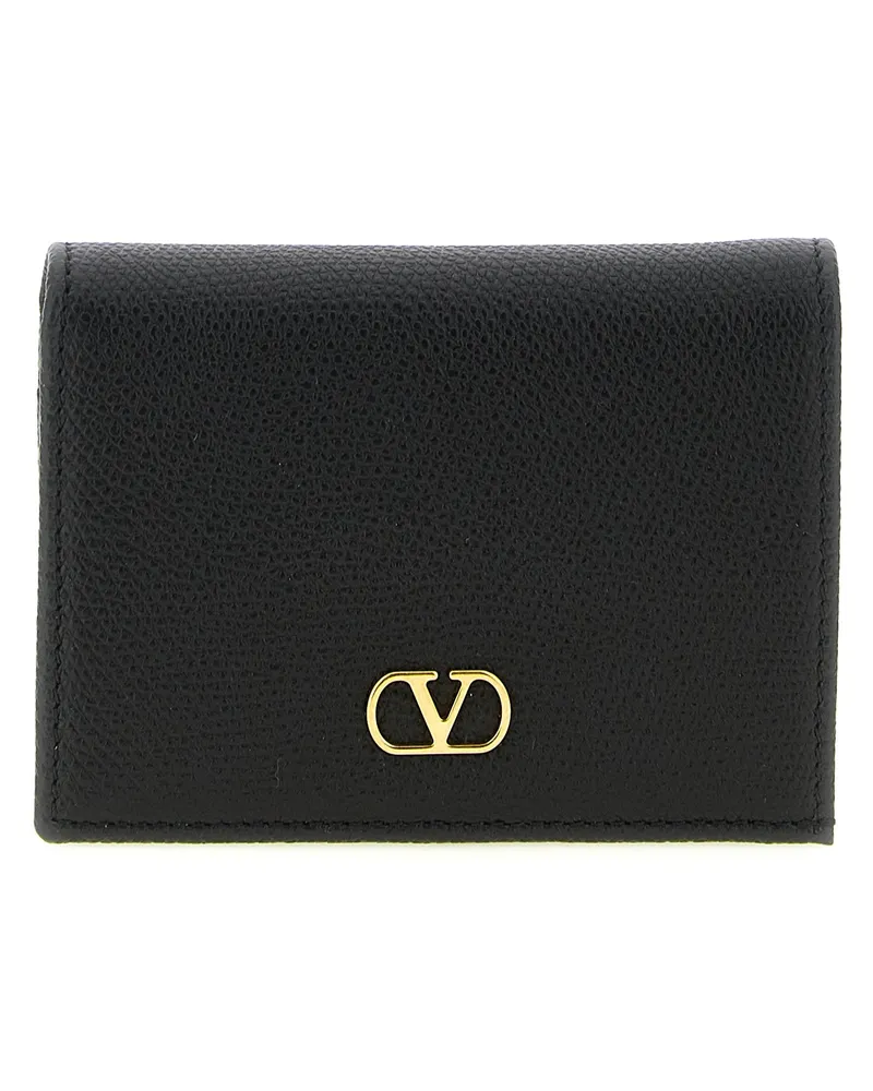 Valentino Garavani Women's Black Calfskin Cardholder Accessory Black