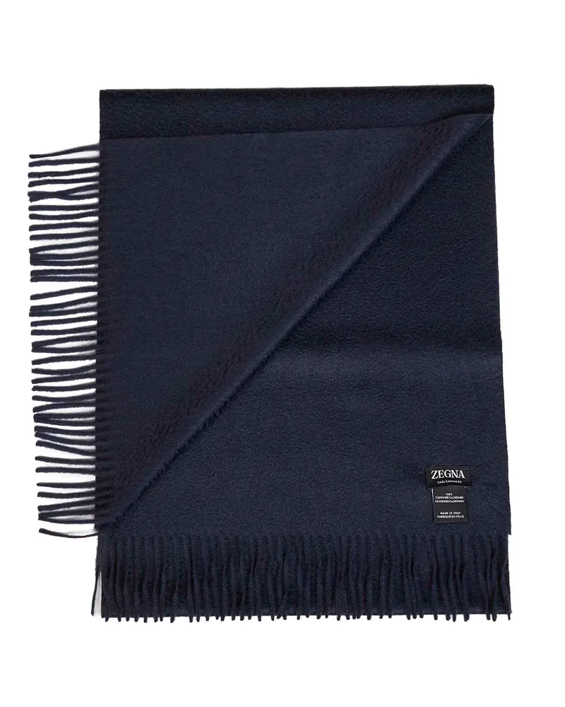 Ermenegildo Zegna Men's Scarf Oasi Cashmere Navy Blue Scarfs Navy