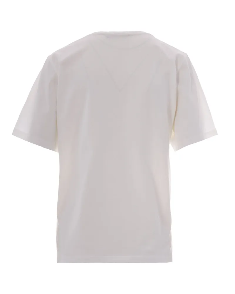Max Mara Women's T-Shirt Straight Cut Optical White Cotton T-Shirts & Jerseys White