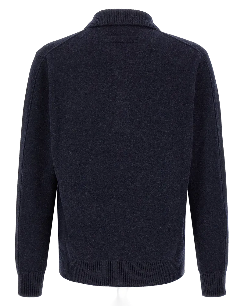 Ermenegildo Zegna Wool-Cashmere Blend Polo Shirt — Navy Navy