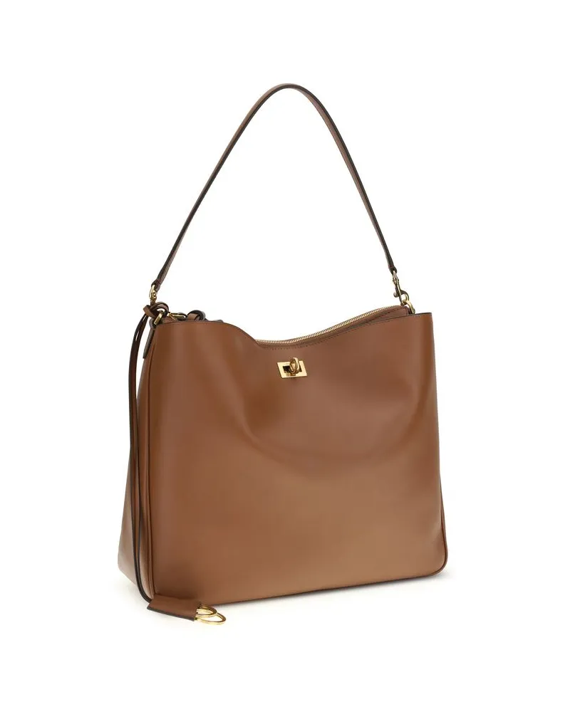 Balenciaga Women's Beige Calf Leather Bos Taurus Shoulder Bag Beige