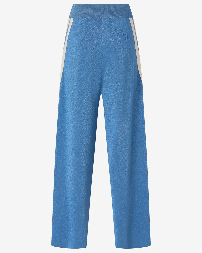 Pinko Women Track Pants Light Blue Viscose Trousers Blue