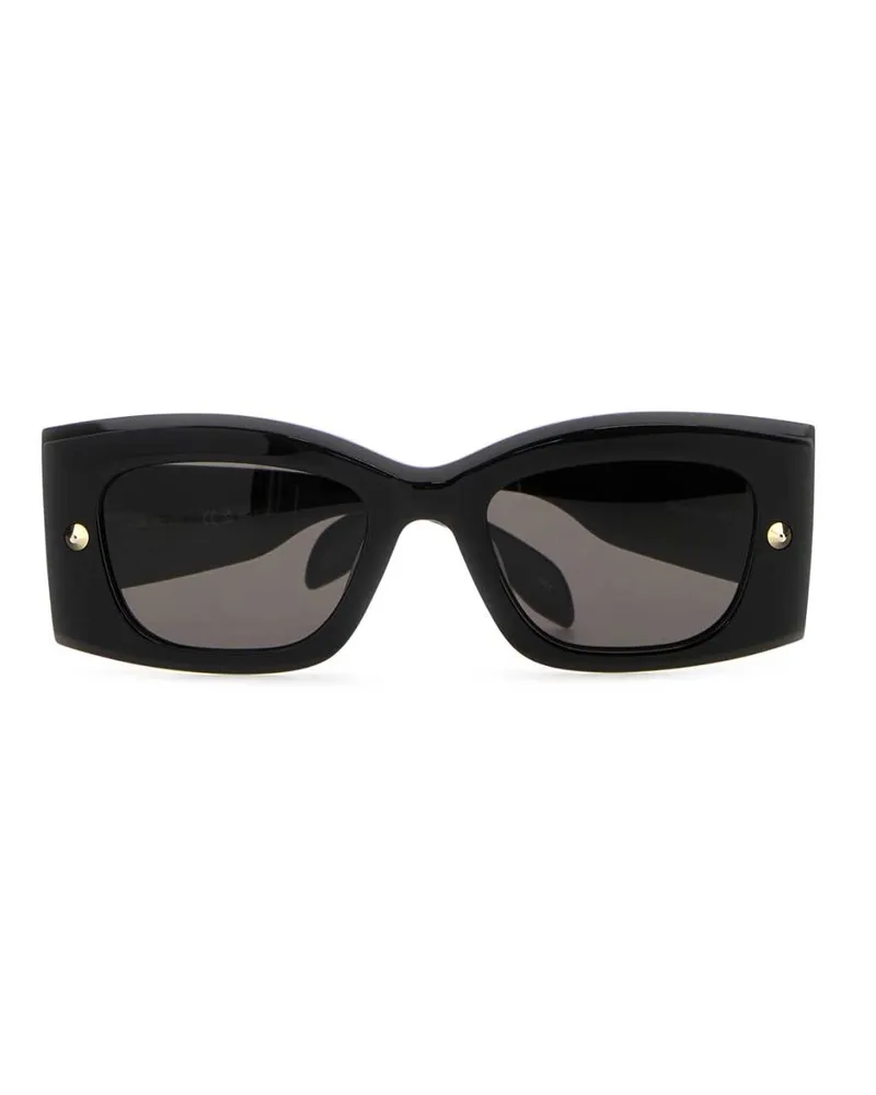 Alexander McQueen Women's Black Acetate Sunglasses Blackblacksmoke Exterior: Occhiali Da Sole Black