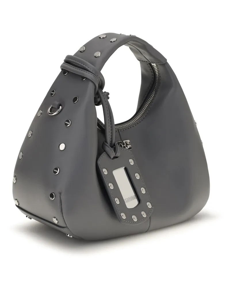 Ganni Studded Hobo Bag — Gray Gray