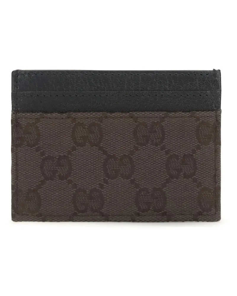 Gucci Women's Gg Fabric Card Holder Choco Brown-Black Polyester; Cotton; Polyamide Wallet Brown/black Brown
