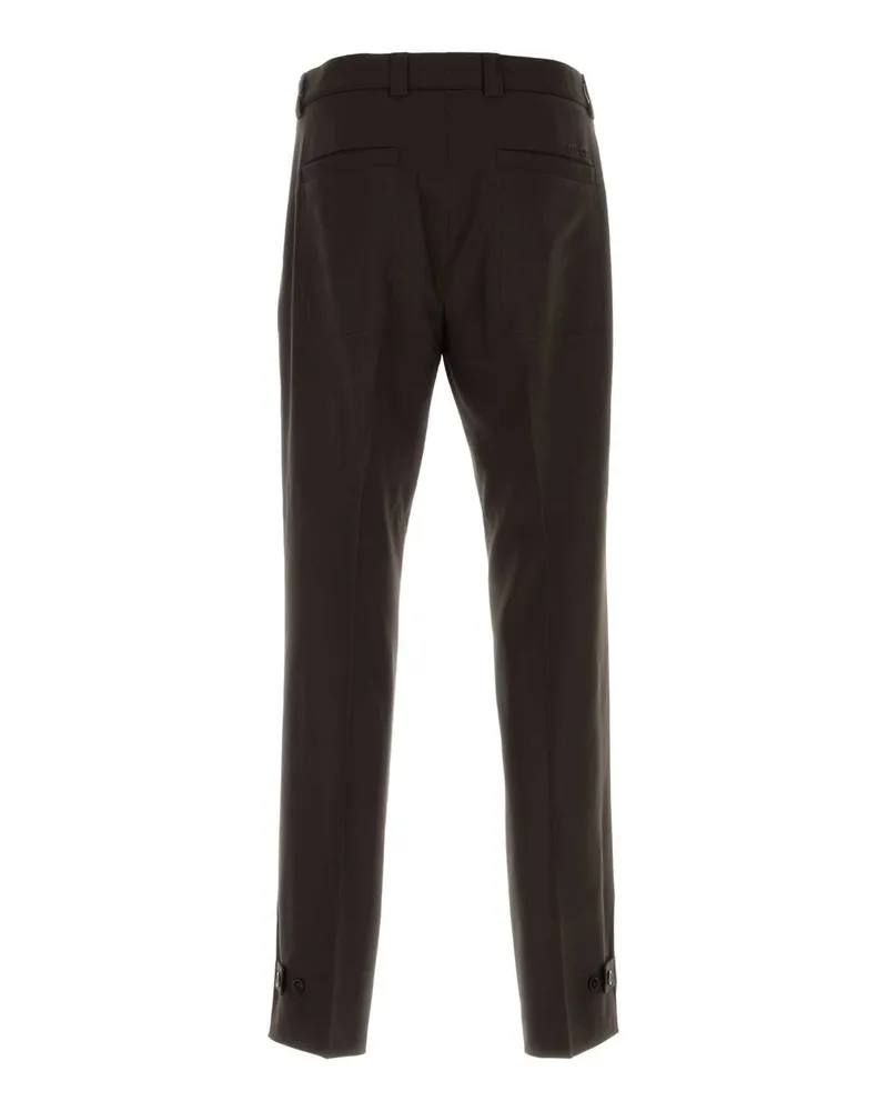 Gucci Men's Chocolate Gabardine Pant Ground Exterior: Wool Pantaloni Brown