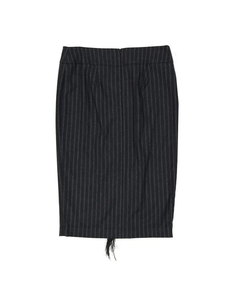 Brunello Cucinelli Women's Gray Virgin Wool Long Skirt Gray