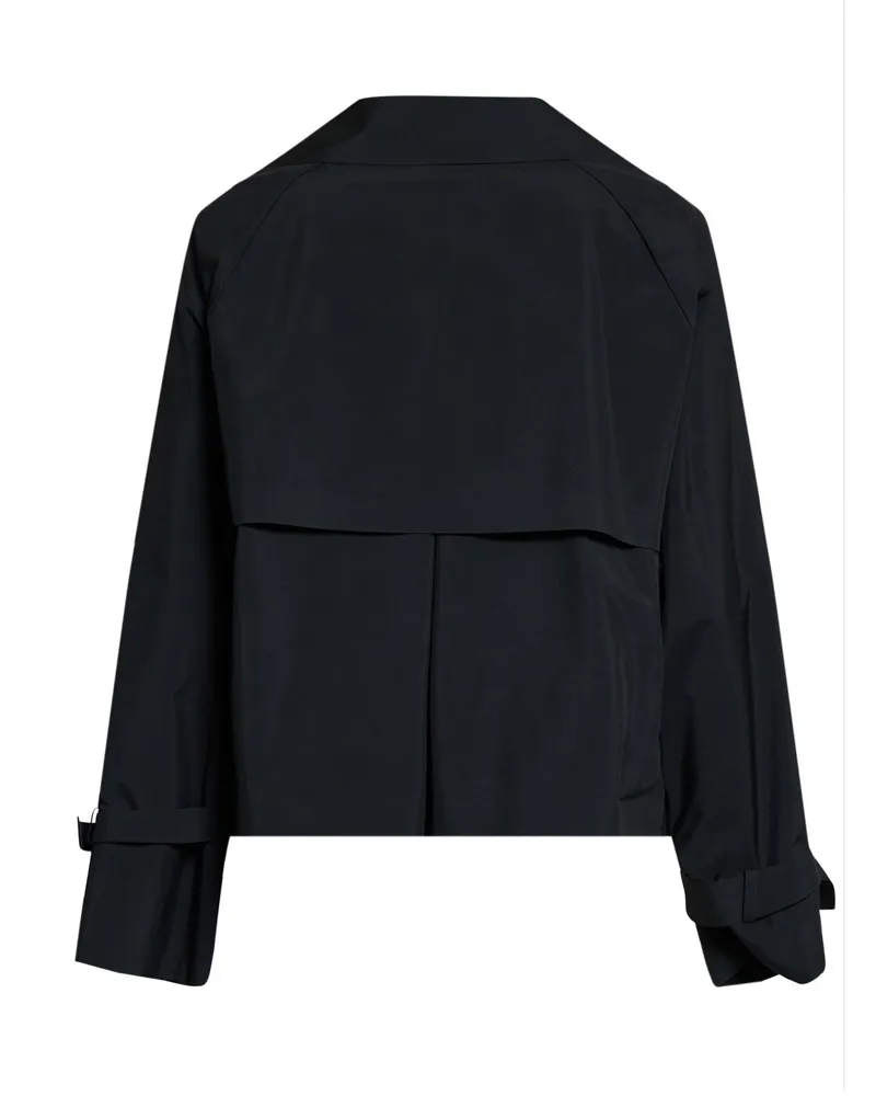 Max Mara Water-Repellent Canvas Trench Coat — Black Black