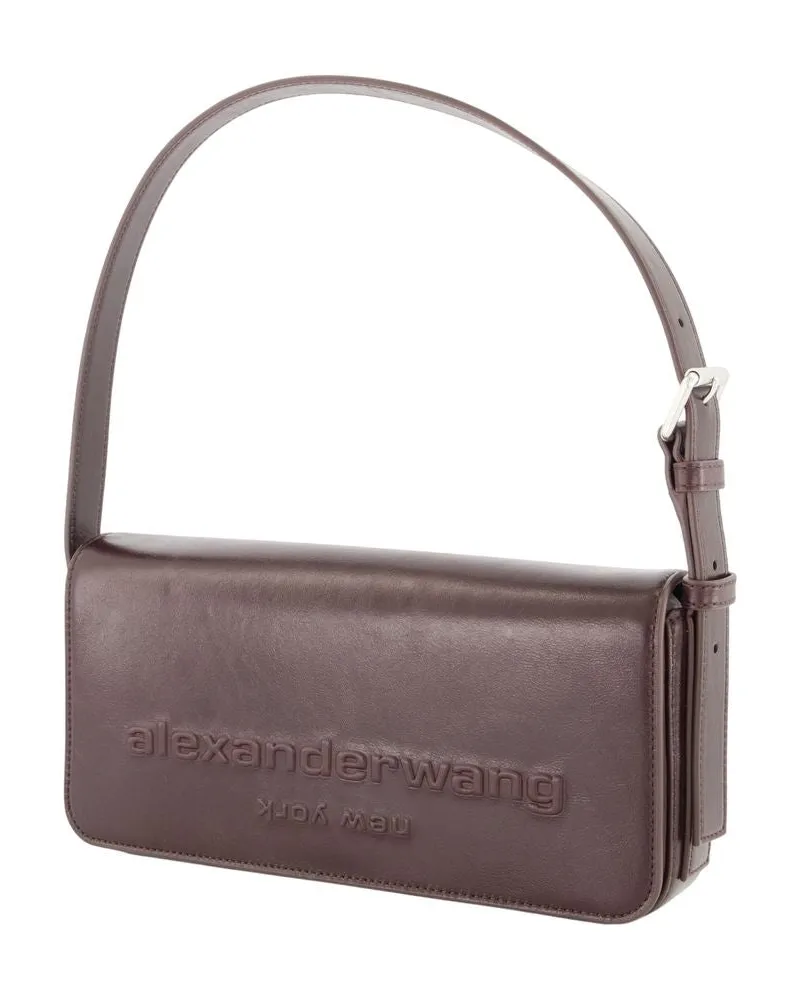 Alexander Wang Women's Punch Flap Shoulder Bag -  Leather Brown Cowhide Shoulder-Hobo-Bags Brown
